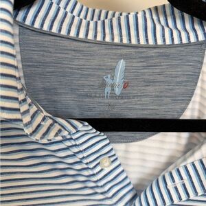 Johnnie-O Polo Blue Striped. Medium. Golf polo